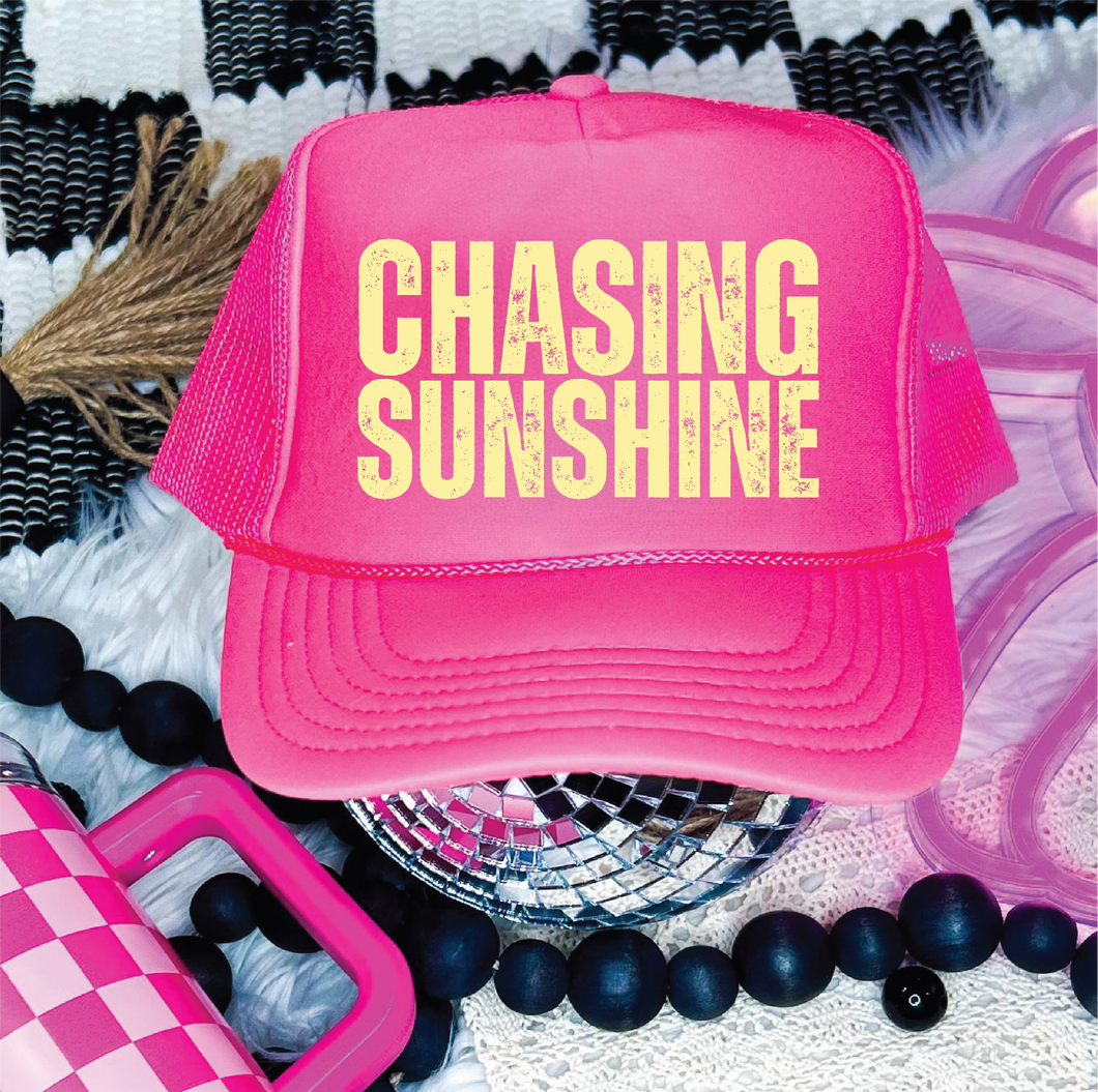 Chasing Sunshine Neon Pink Trucker Hat