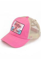 Load image into Gallery viewer, SUNSHINE &amp; LAKE TIME Patch Pony Cap: Pink
